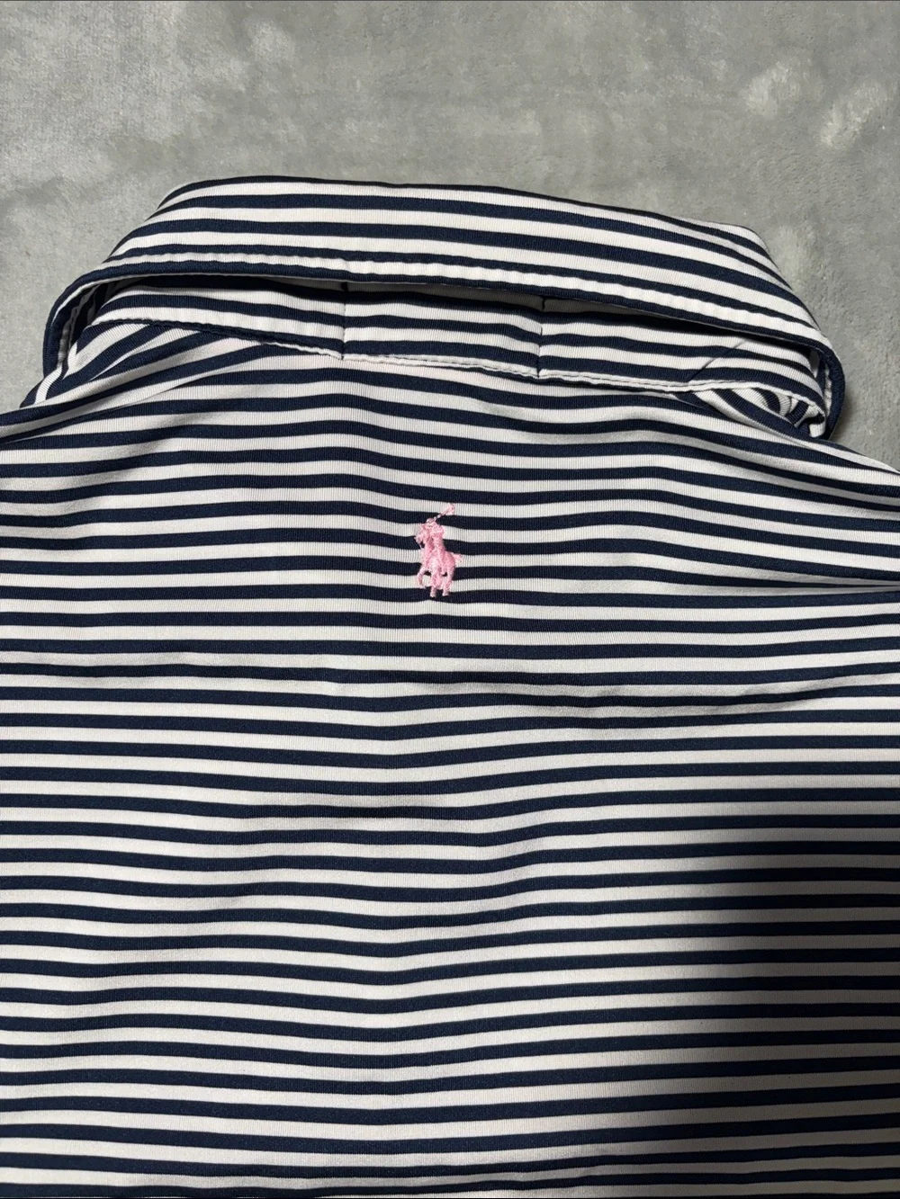 Polo Ralph Lauren Boys L 14-16 Striped Performance Polo Pink Pony